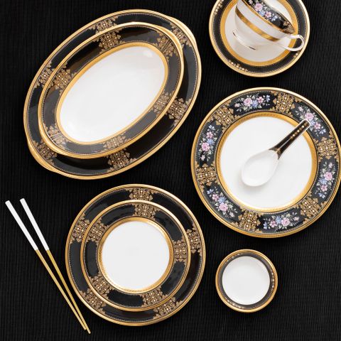  Thìa sứ (muỗng sứ) dài 13,3cm sứ xương Nhật Bản | Noritake Evening Majesty 4818J - 50130 