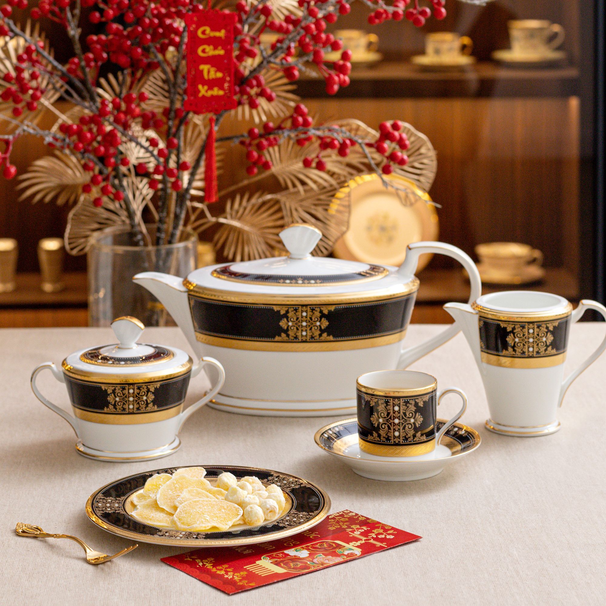 Ấm trà (bình trà) dung tích 1.440ml sứ xương Nhật Bản | Noritake Evening Majesty 4818J - 59523