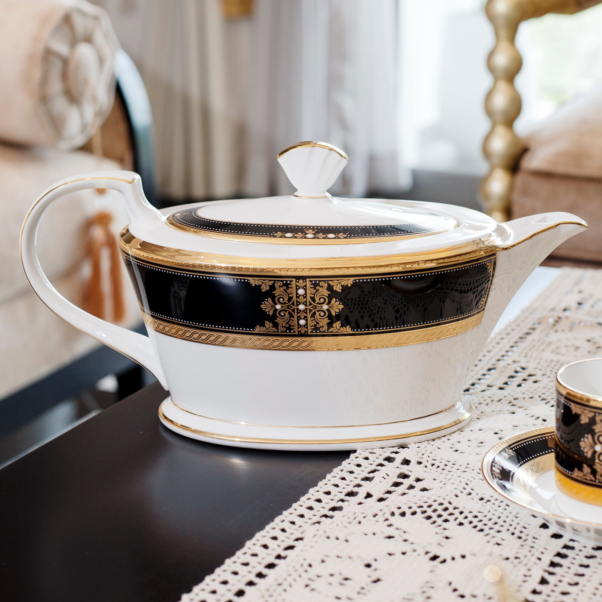 Ấm trà (bình trà) dung tích 1.440ml sứ xương Nhật Bản | Noritake Evening Majesty 4818J - 59523