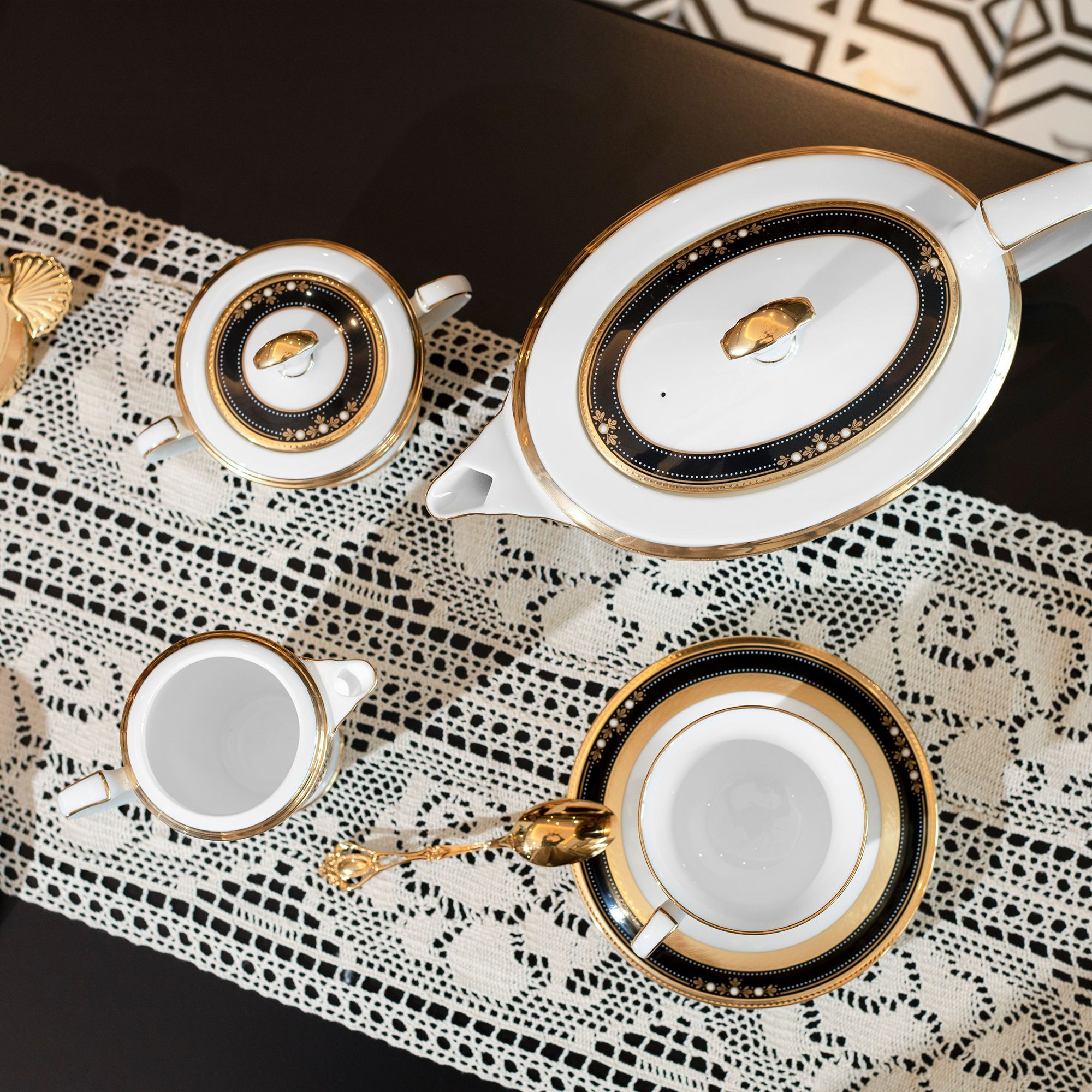 Bình (hũ) đường có nắp đậy dung tích 250ml sứ xương Nhật Bản | Noritake Evening Majesty 4818J - 59527