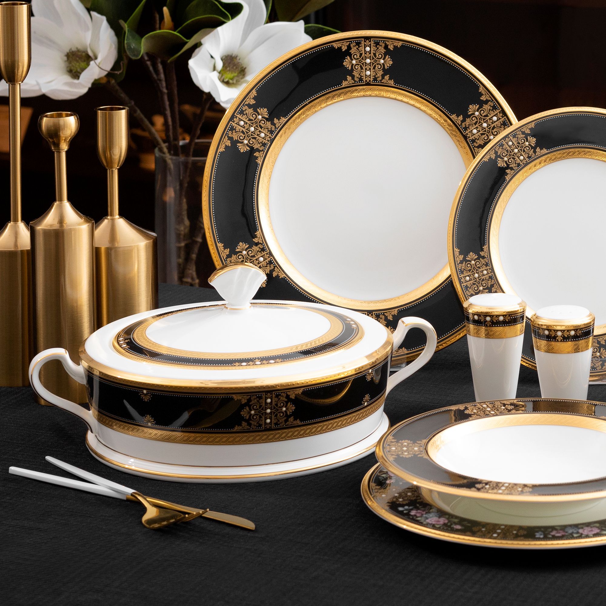 Âu cơm (thố cơm) có nắp dung tích 1.980ml sứ xương Nhật Bản | Noritake Evening Majesty 4818J - 59529