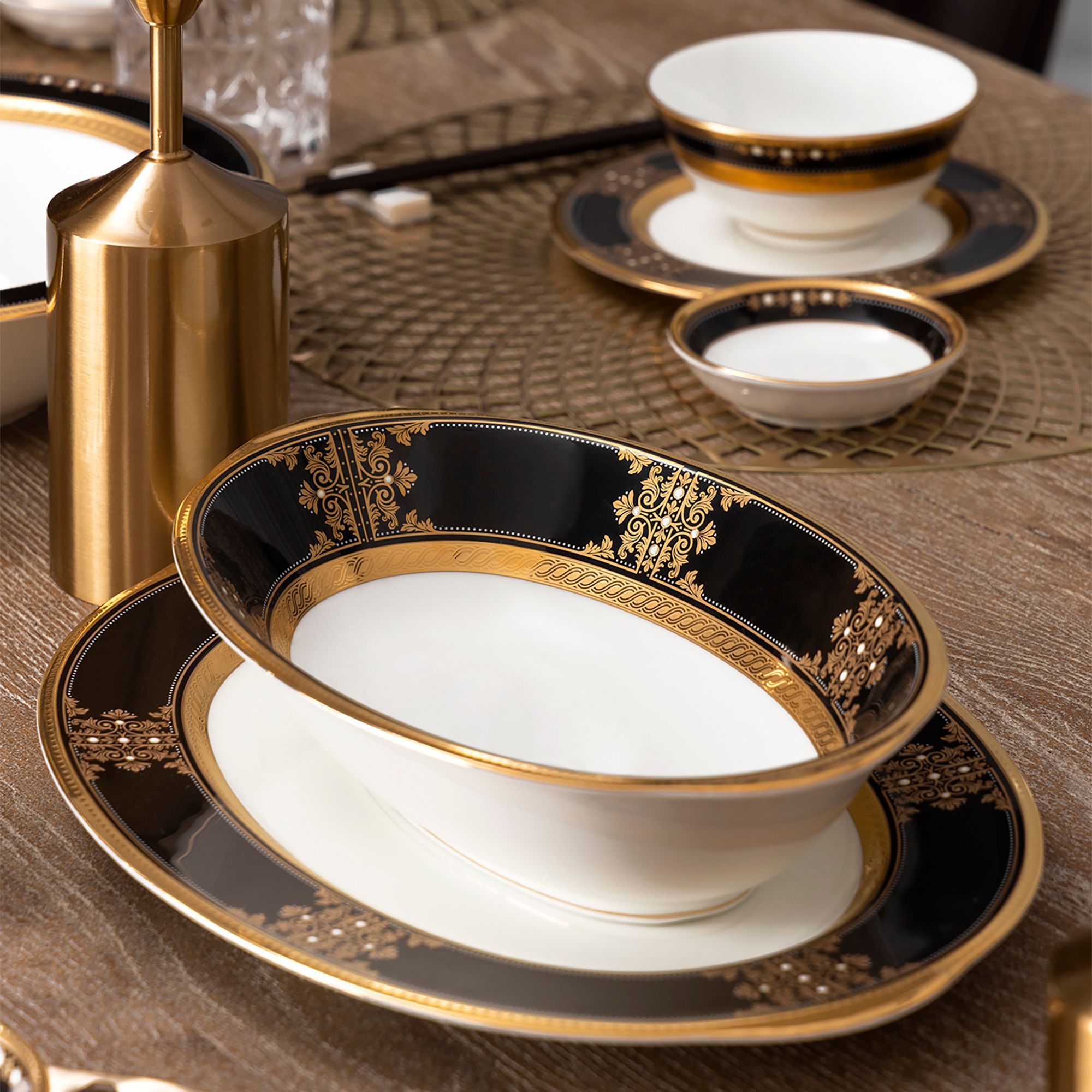 Bát canh (tô canh) Oval dài 25,8cm dung tích 950ml sứ xương Nhật Bản | Noritake Evening Majesty 4818J - 59538