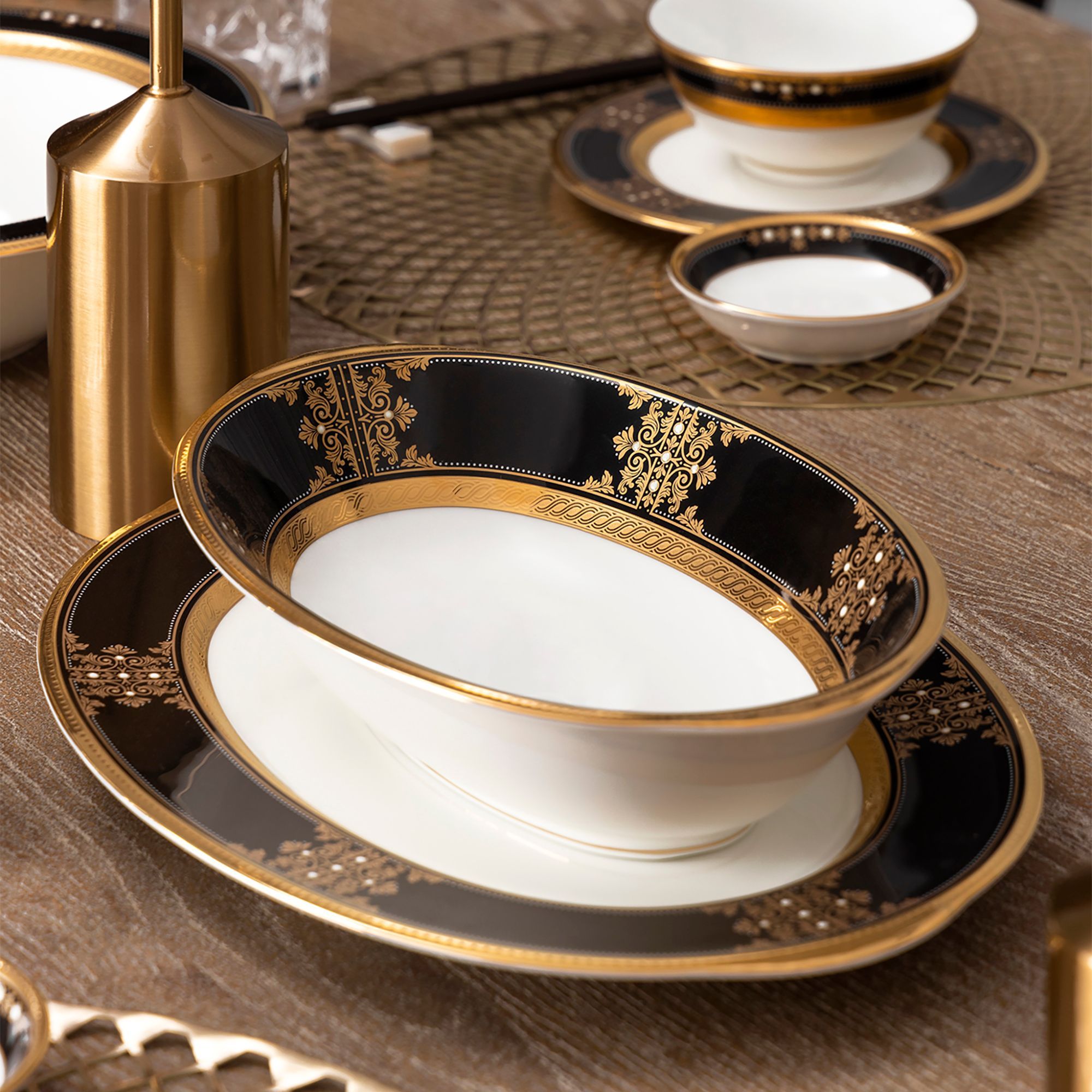 Đĩa Oval cỡ nhỏ (SM) dài 32cm sứ xương Nhật Bản | Noritake Evening Majesty 4818J - 59545