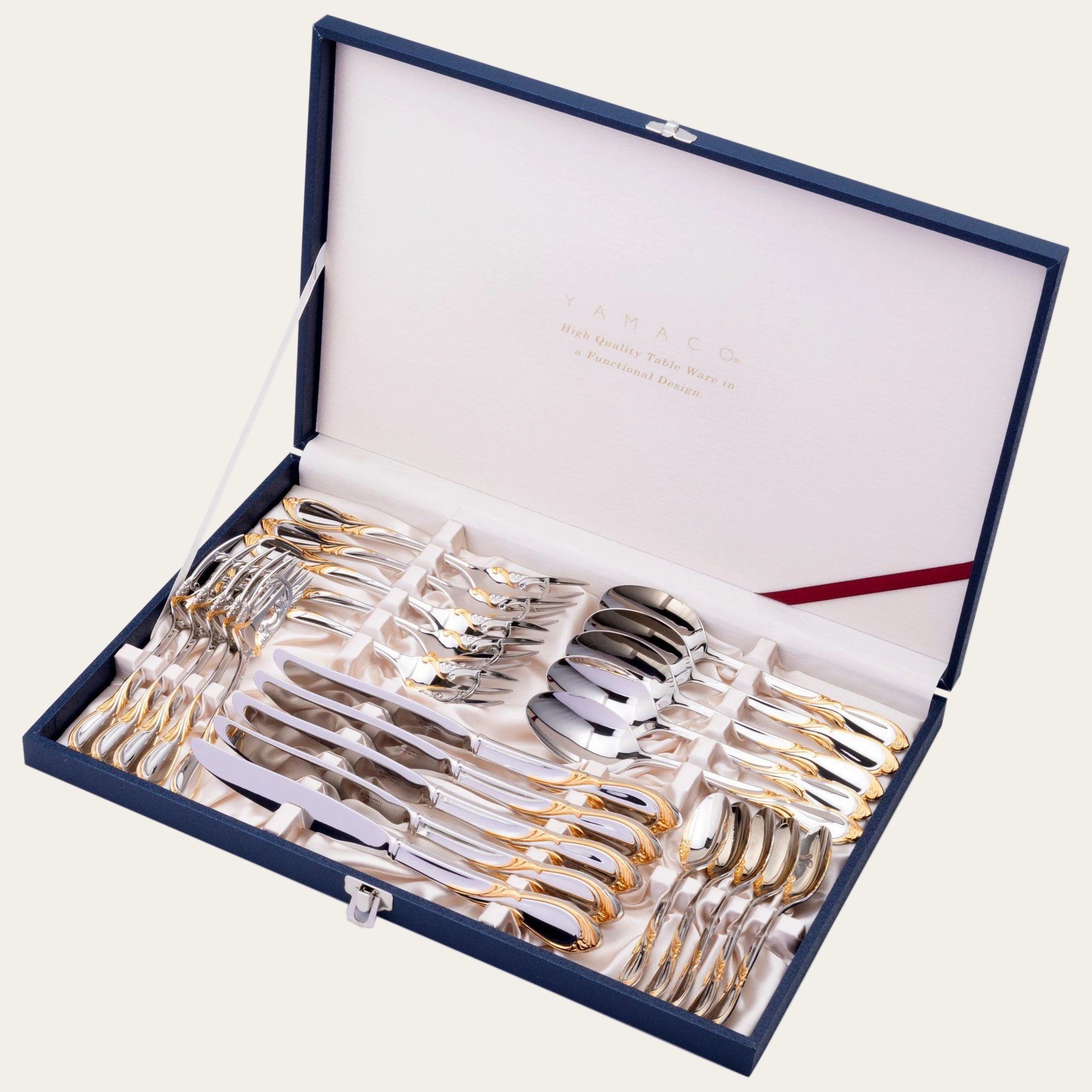 Bộ dao muỗng nĩa (dao thìa dĩa) 25 món mạ vàng cho 5 người | Yamazaki Cache G/A YCAAS - 25