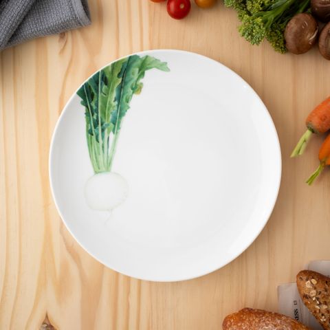  Đĩa coupe đường kính 24,1cm (họa tiết củ cải trắng) sứ trắng | Noritake Kyoka Shunsai 1620-7L - 91816 