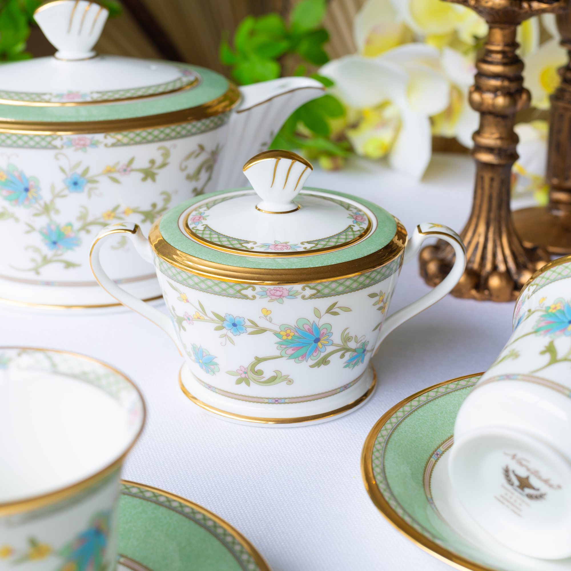 Bình (hũ) đường có nắp đậy dung tích 250ml sứ xương Nhật Bản | Noritake Yoshino 9983J - 59527