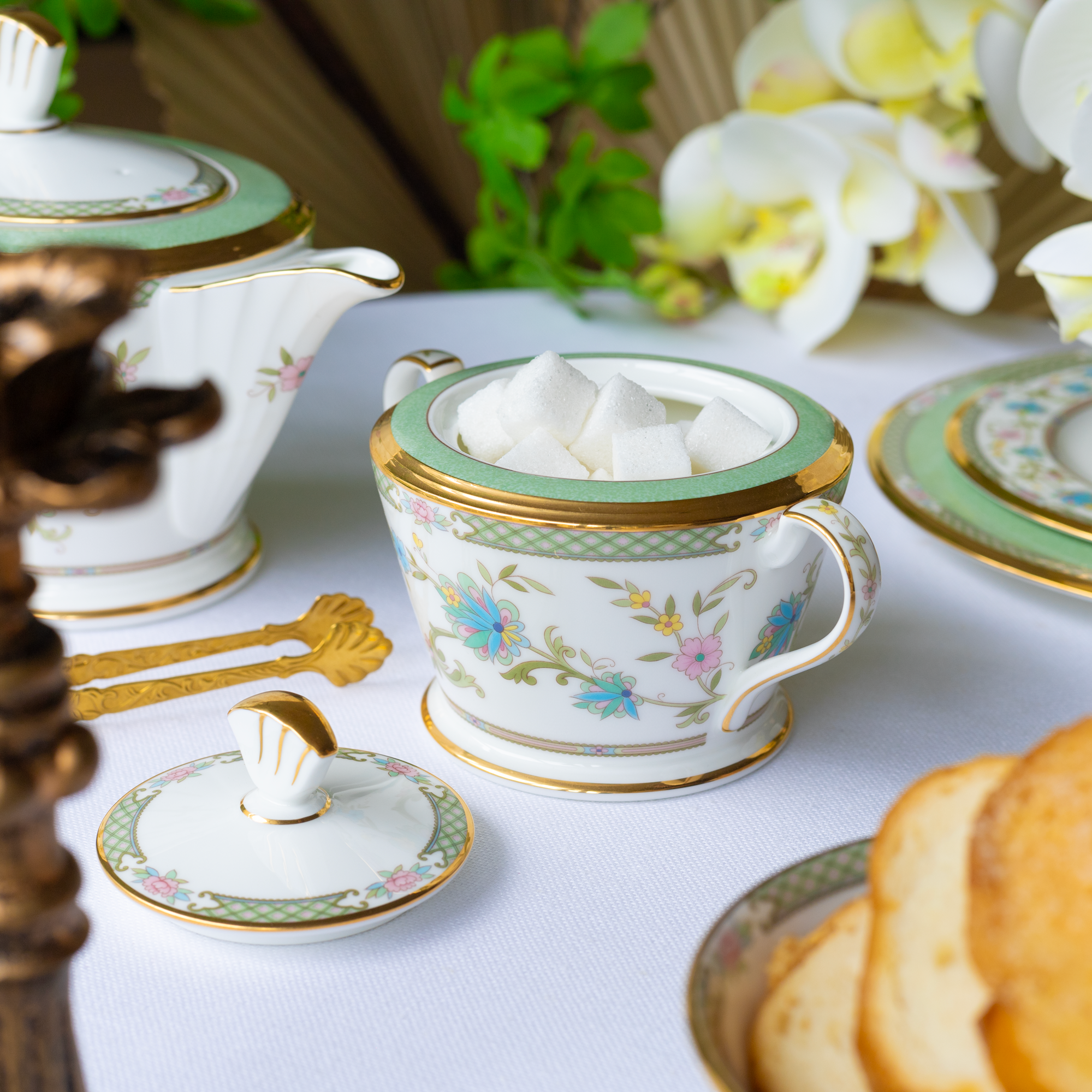 Bình (hũ) đường có nắp đậy dung tích 250ml sứ xương Nhật Bản | Noritake Yoshino 9983J - 59527