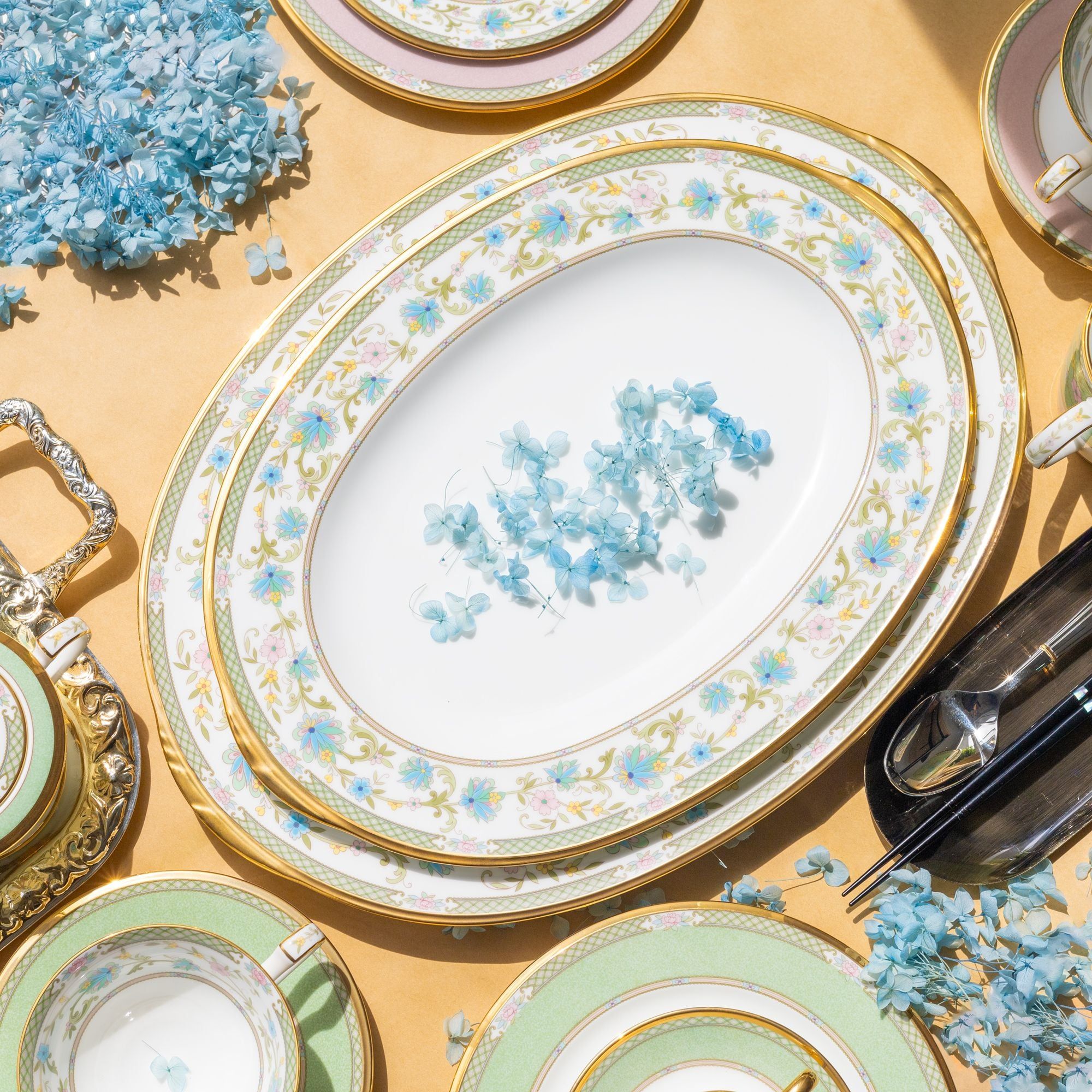 Đĩa Oval cỡ vừa (MD) dài 37,2cm sứ xương Nhật Bản | Noritake Yoshino 9983J - 59544