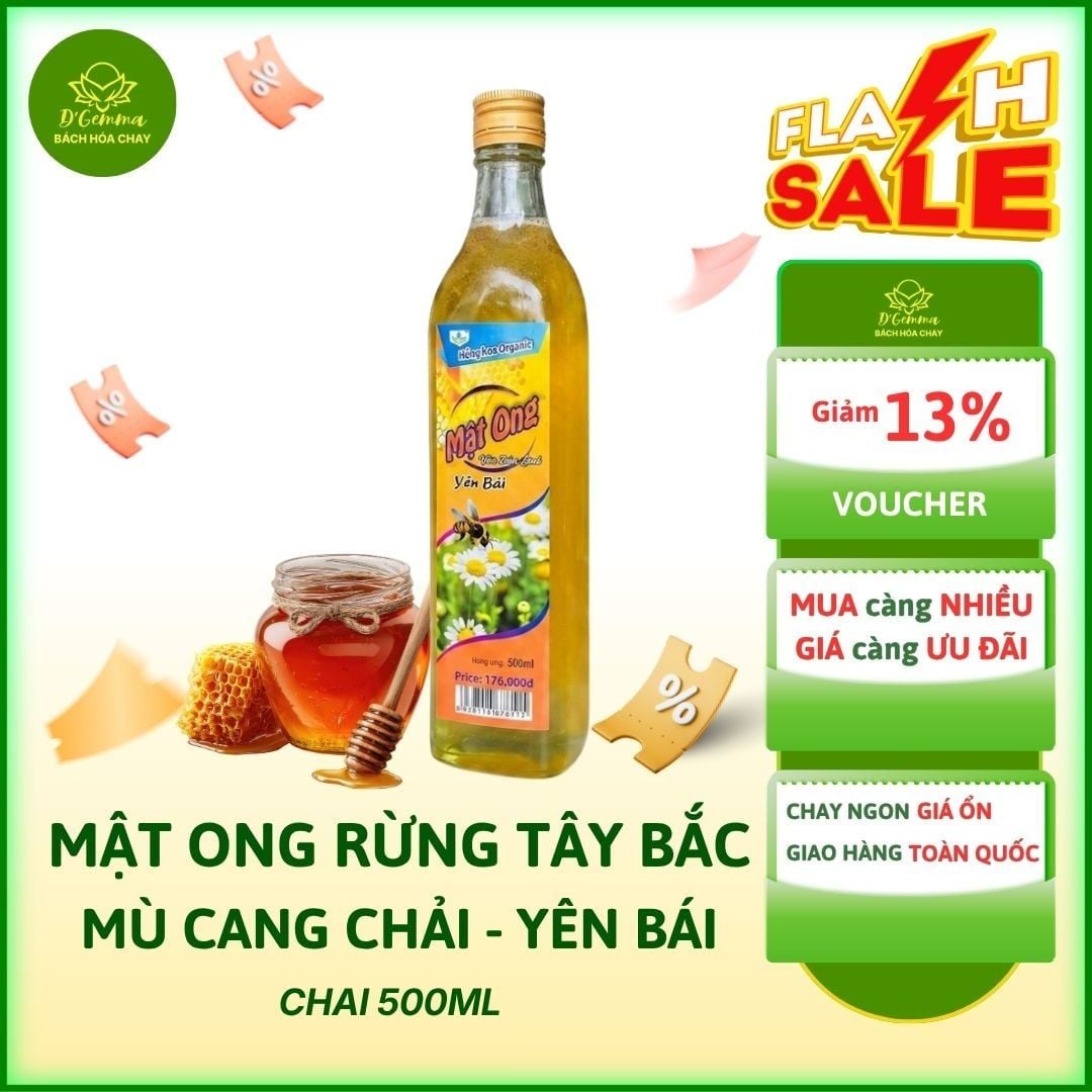  MẬT ONG RỪNG TÂY BẮC 500ML- THƠM ĐẬM VỊ HOA RỪNG TỰ NHIÊN 