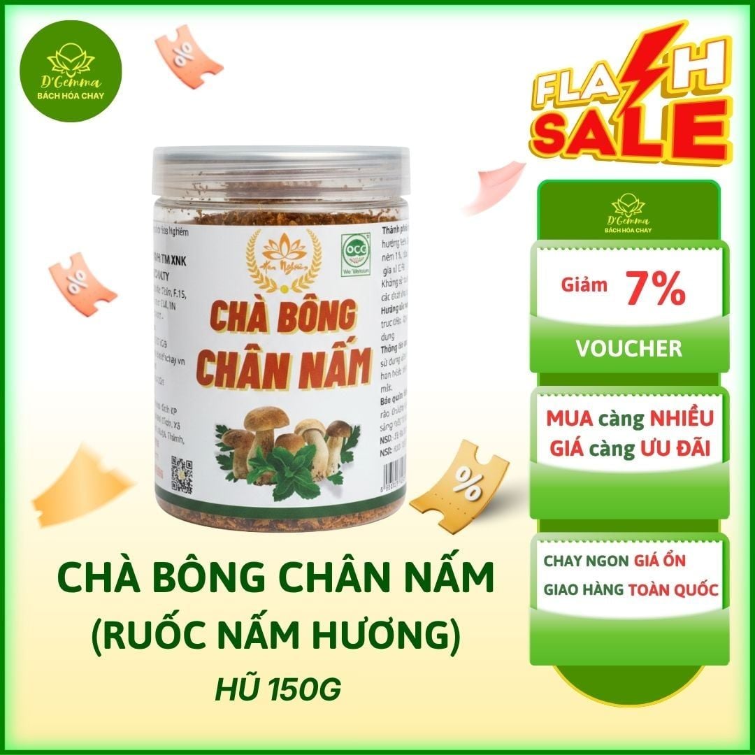  CHÀ BÔNG CHÂN NẤM (150g) - RUỐC NẤM HƯƠNG CHAY SẠCH LOẠI 1 THƠM NGON 