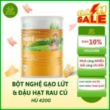  BỘT NGHỆ GẠO LỨT & ĐẬU HẠT RAU CỦ 420G - BỘT DINH DƯỠNG THUẦN CHAY, TỐT CHO BAO TỬ, ĐẸP DÁNG ĐẸP DA 