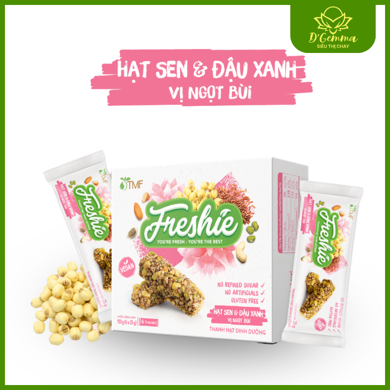  THANH HẠT DINH DƯỠNG FRESHIE HẠT SEN & ĐẬU XANH - SNACK HEALTHY GIÀU DINH DƯỠNG 