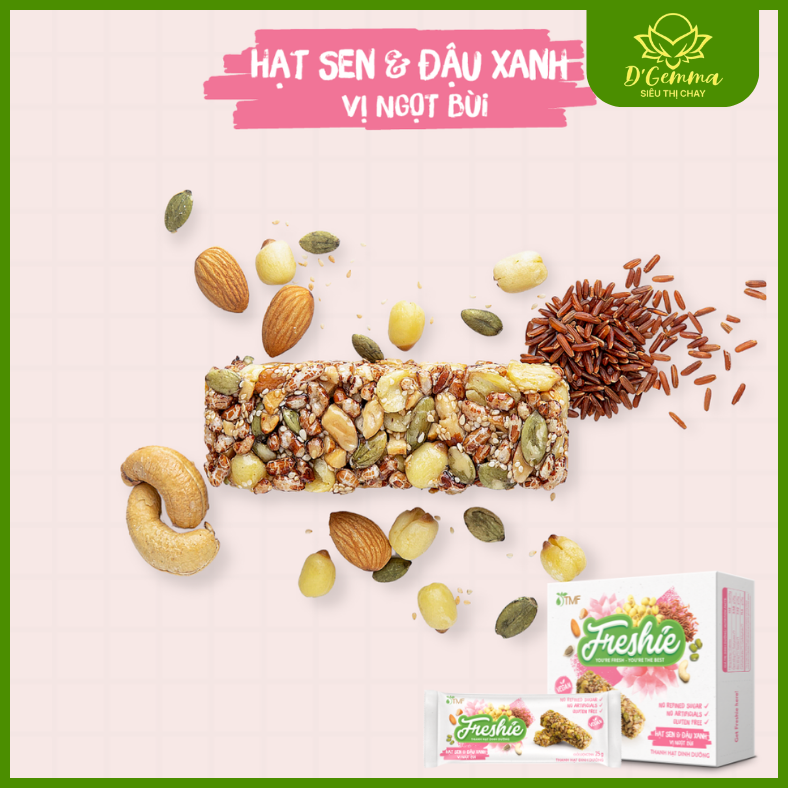  THANH HẠT DINH DƯỠNG FRESHIE HẠT SEN & ĐẬU XANH - SNACK HEALTHY GIÀU DINH DƯỠNG 