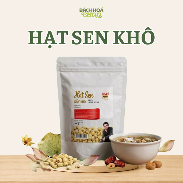  HẠT SEN KHÔ 200G - BÙI BÉO THƠM NGON, AN THẦN VÀ BỒI BỔ SỨC KHỎE 