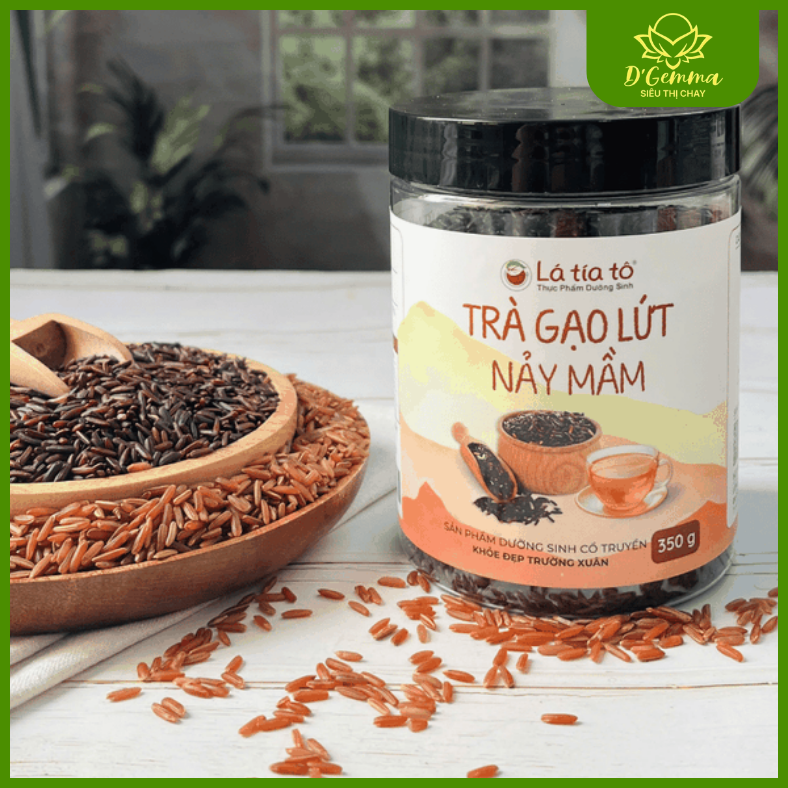  Trà Gạo Lứt Ngâm Nảy Mầm Lá Tía Tô 350g 