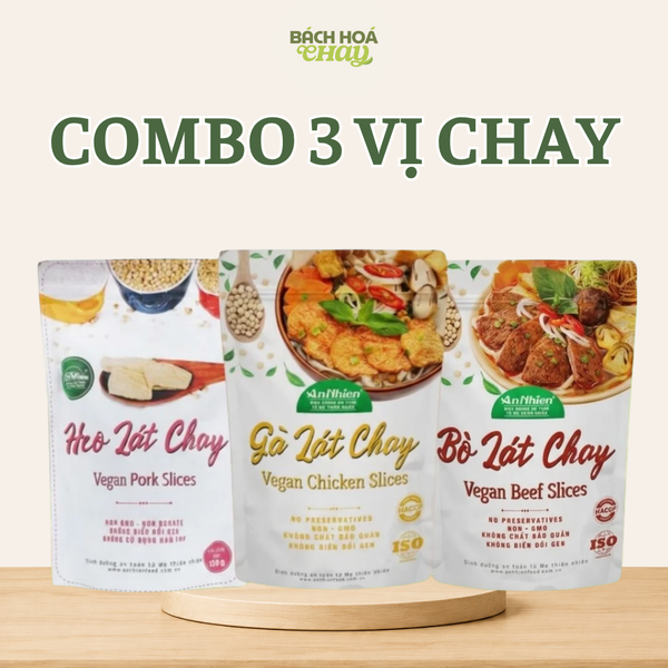  COMBO 3 VỊ CHAY HOÀN HẢO - HEO LÁT, BÒ LÁT, GÀ LÁT 