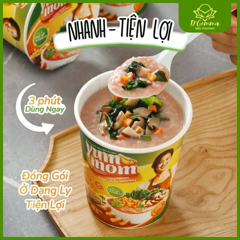  COMBO 3 LY CHÁO GẠO LỨT RONG BIỂN YUMMOM DINH DƯỠNG TIỆN LỢI 