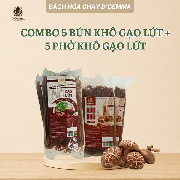  COMBO 5 BÚN KHÔ GẠO LỨT + 5 PHỞ KHÔ GẠO LỨT 