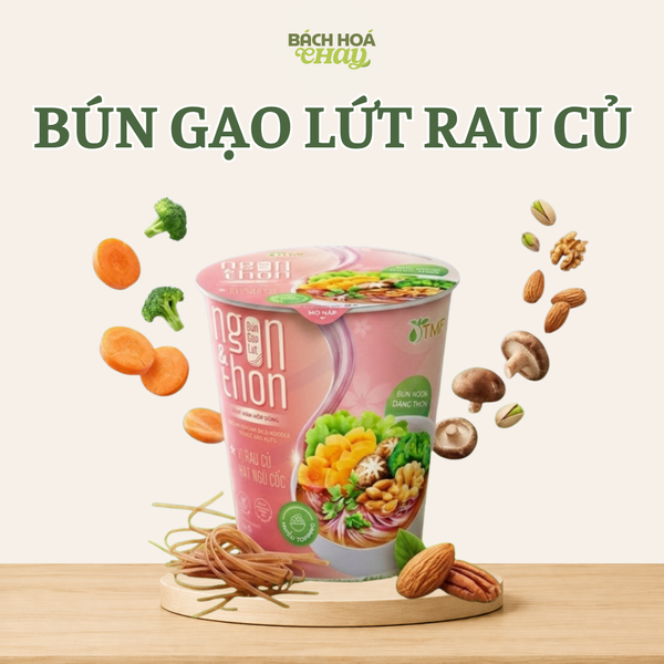  BÚN GẠO LỨT ĂN LIỀN VỊ RAU CỦ HẠT NGŨ CỐC 65G 
