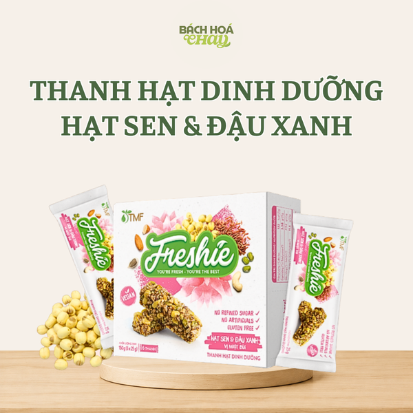  THANH HẠT DINH DƯỠNG FRESHIE HẠT SEN & ĐẬU XANH - SNACK HEALTHY GIÀU DINH DƯỠNG 