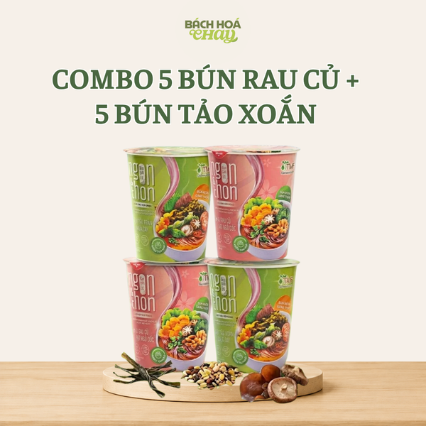  COMBO 5 BÚN RAU CỦ + 5 BÚN TẢO XOẮN 