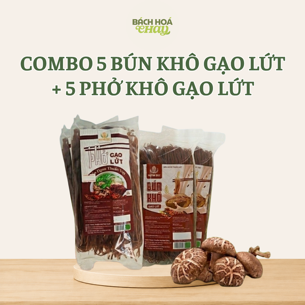  COMBO 5 BÚN KHÔ GẠO LỨT + 5 PHỞ KHÔ GẠO LỨT 