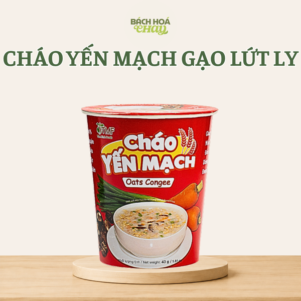  Cháo Yến Mạch Gạo Lứt Ly 43g 