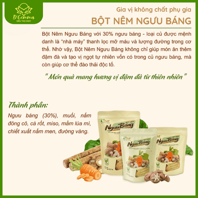  BỘT NÊM NGƯU BÁNG THUẦN CHAY - BỘT NÊM THỰC DƯỠNG VỊ THANH NGỌT TỰ NHIÊN 