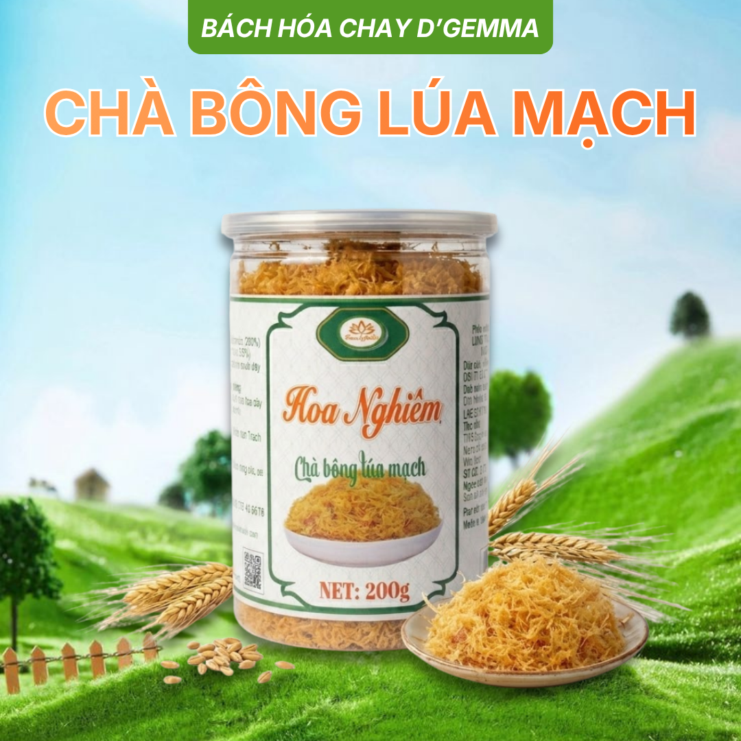  Chà Bông Lúa Mạch HOA NGHIÊM - Ruốc Chay Thơm Ngon, Giàu Dinh Dưỡng (200g) 