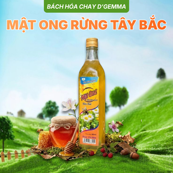  MẬT ONG RỪNG TÂY BẮC 500ML- THƠM ĐẬM VỊ HOA RỪNG TỰ NHIÊN 