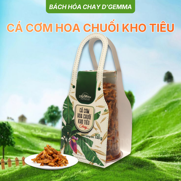  CÁ CƠM HOA CHUỐI KHO TIÊU CHAY ĐẬM VỊ | D'GEMMA HŨ 150G 