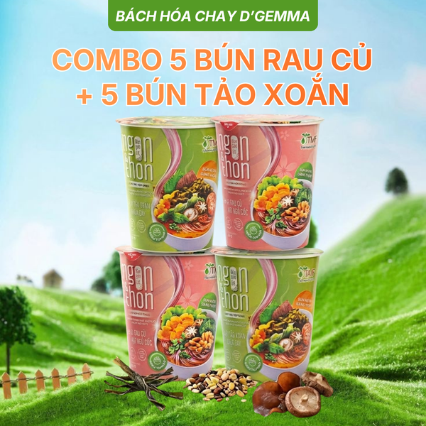  COMBO 5 BÚN RAU CỦ + 5 BÚN TẢO XOẮN 