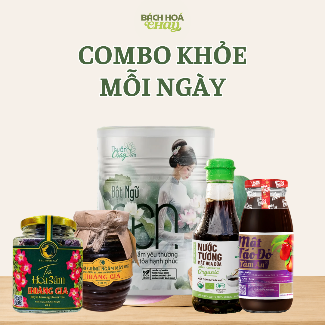  COMBO KHỎE MỖI NGÀY - BỘ 5 SẢN PHẨM THẢO MỘC DƯỠNG SINH, CHĂM SÓC SỨC KHỎE TOÀN DIỆN 