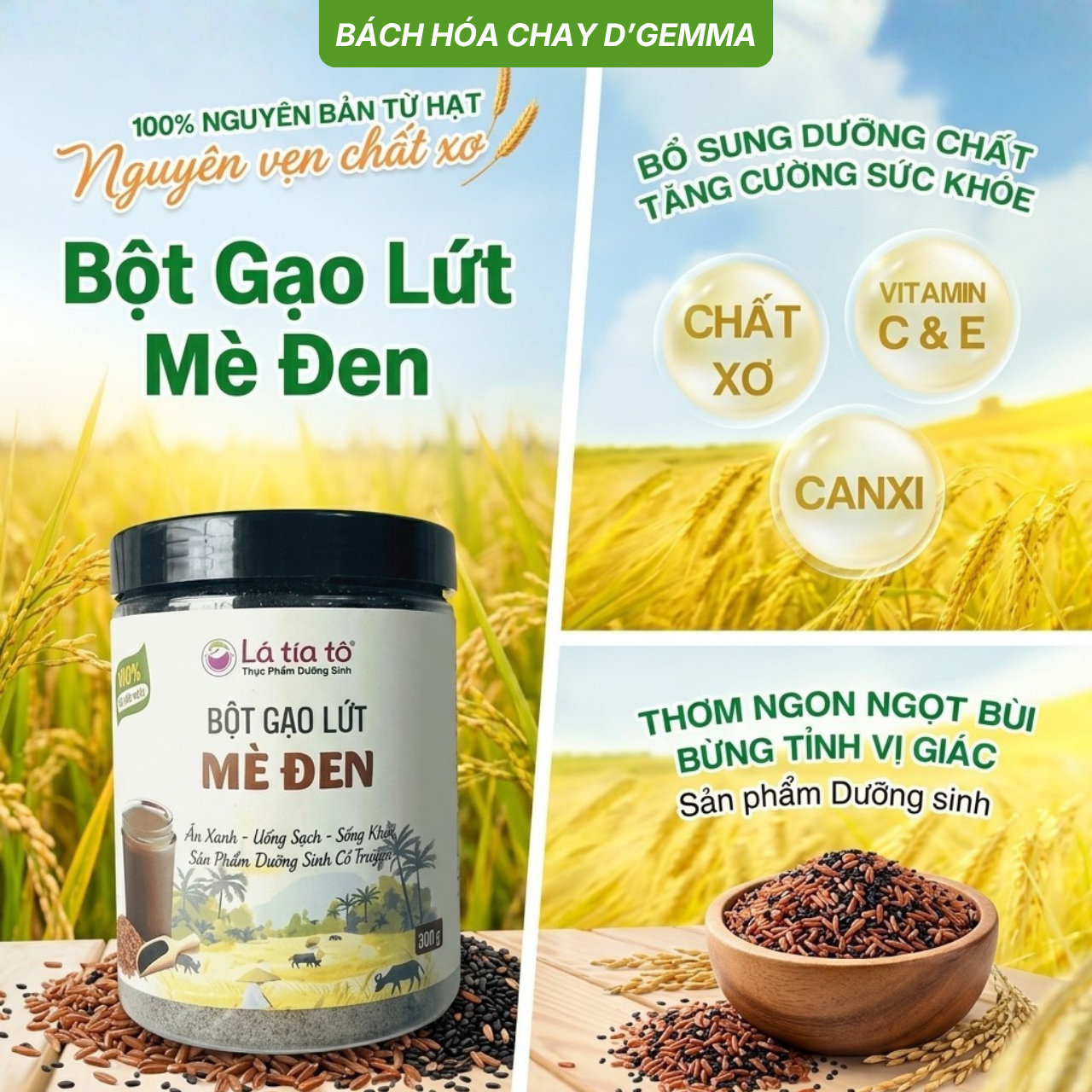  BỘT NGHỆ GẠO LỨT & ĐẬU HẠT RAU CỦ 420G - BỘT DINH DƯỠNG THUẦN CHAY, TỐT CHO BAO TỬ, ĐẸP DÁNG ĐẸP DA 