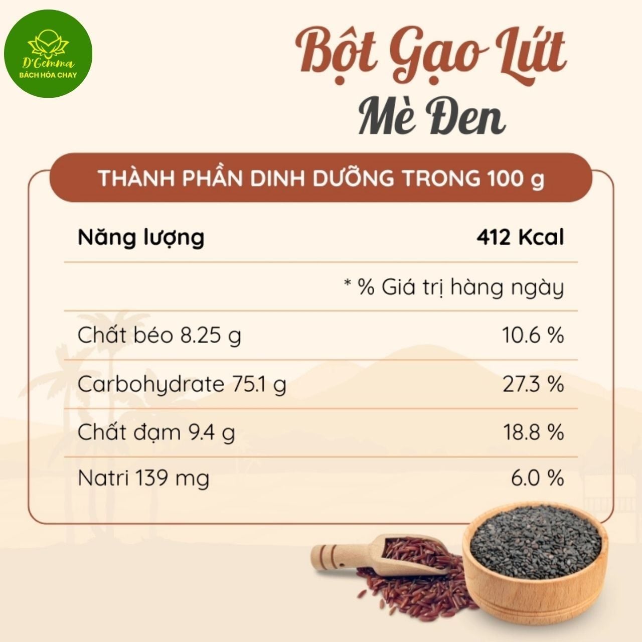  BỘT GẠO LỨT MÈ ĐEN LÁ TÍA TÔ (300G) – CÔNG THỨC VÀNG CHO VÓC DÁNG VÀ LÀN DA 