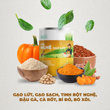  BỘT NGHỆ GẠO LỨT & ĐẬU HẠT RAU CỦ 420G - BỘT DINH DƯỠNG THUẦN CHAY, TỐT CHO BAO TỬ, ĐẸP DÁNG ĐẸP DA 