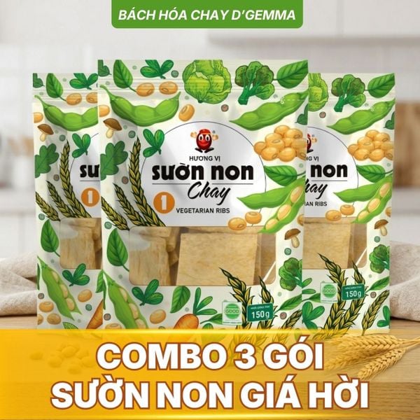  COMBO 3 GÓI SƯỜN NON CHAY HƯƠNG VỊ LOẠI 1 