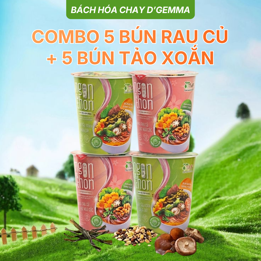  COMBO 5 BÚN RAU CỦ + 5 BÚN TẢO XOẮN 