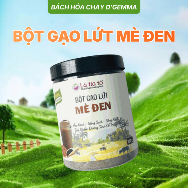  BỘT GẠO LỨT MÈ ĐEN LÁ TÍA TÔ (300G) – CÔNG THỨC VÀNG CHO VÓC DÁNG VÀ LÀN DA 