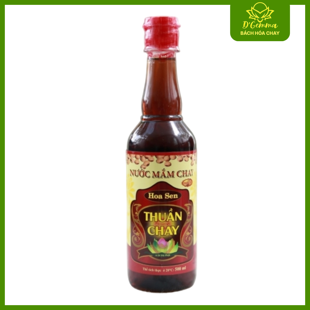  Nước Mắm Chay Hoa Sen - Nước Mắm Thực Dưỡng Thuần Chay Thơm Ngon (500ml) 