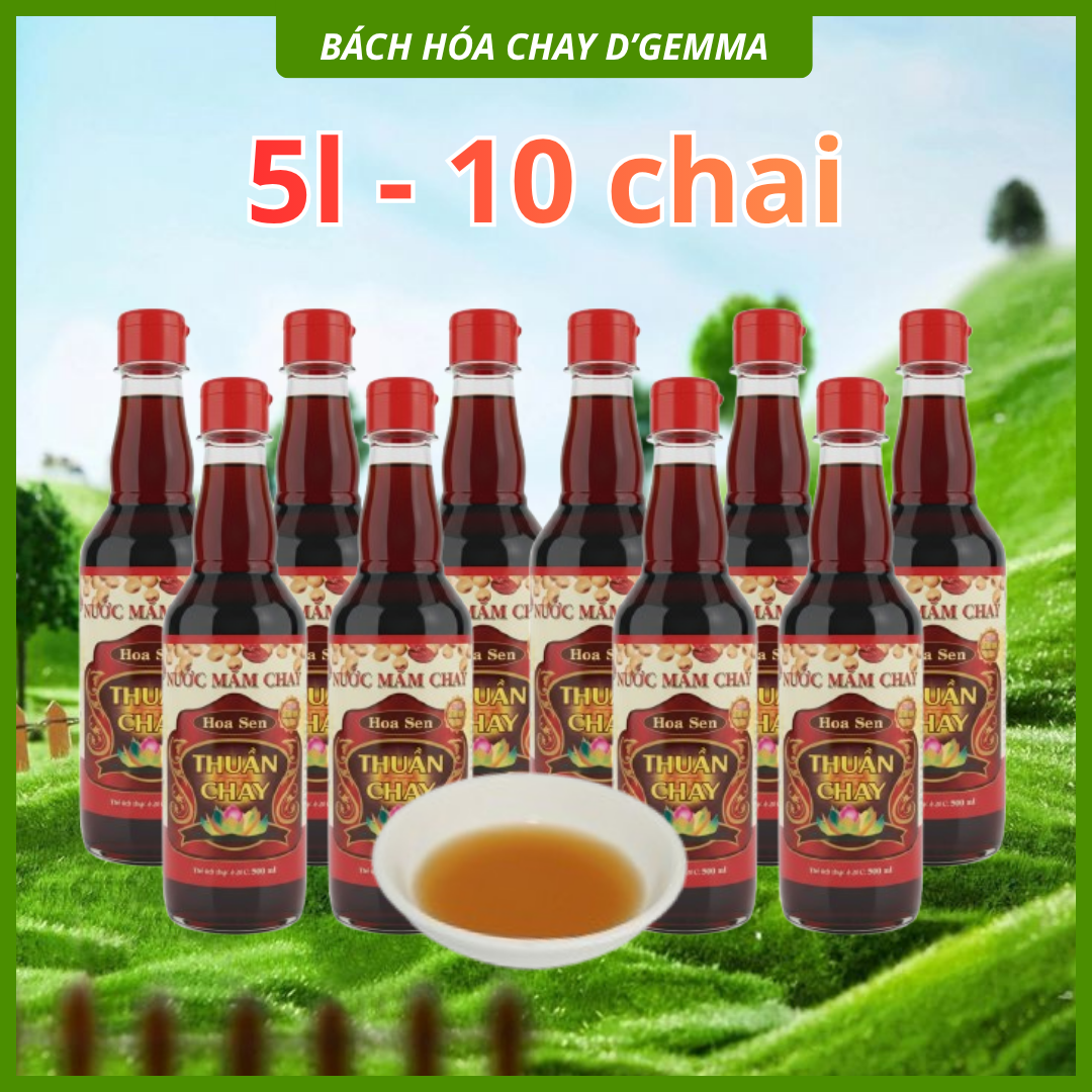  Nước Mắm Chay Hoa Sen - Nước Mắm Thực Dưỡng Thuần Chay Thơm Ngon (500ml) 