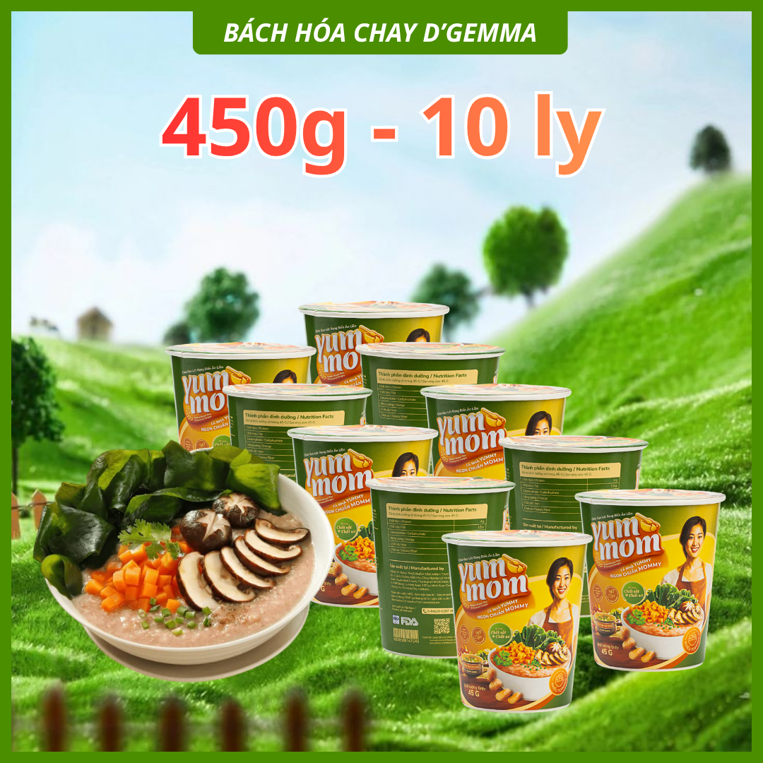  CHÁO GẠO LỨT RONG BIỂN YUMMOM 45G - CHÁO LY ĂN LIỀN TIỆN LỢI 