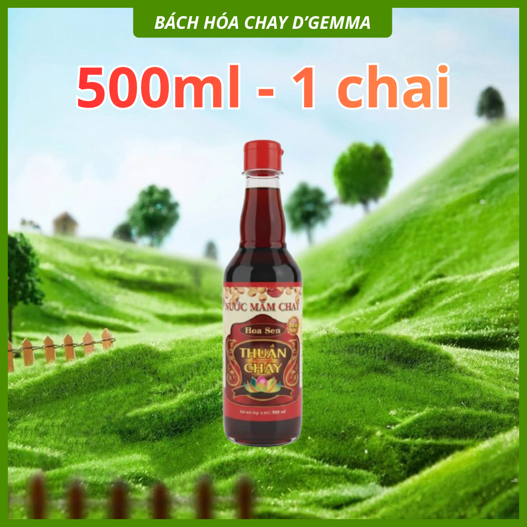  Nước Mắm Chay Hoa Sen - Nước Mắm Thực Dưỡng Thuần Chay Thơm Ngon (500ml) 