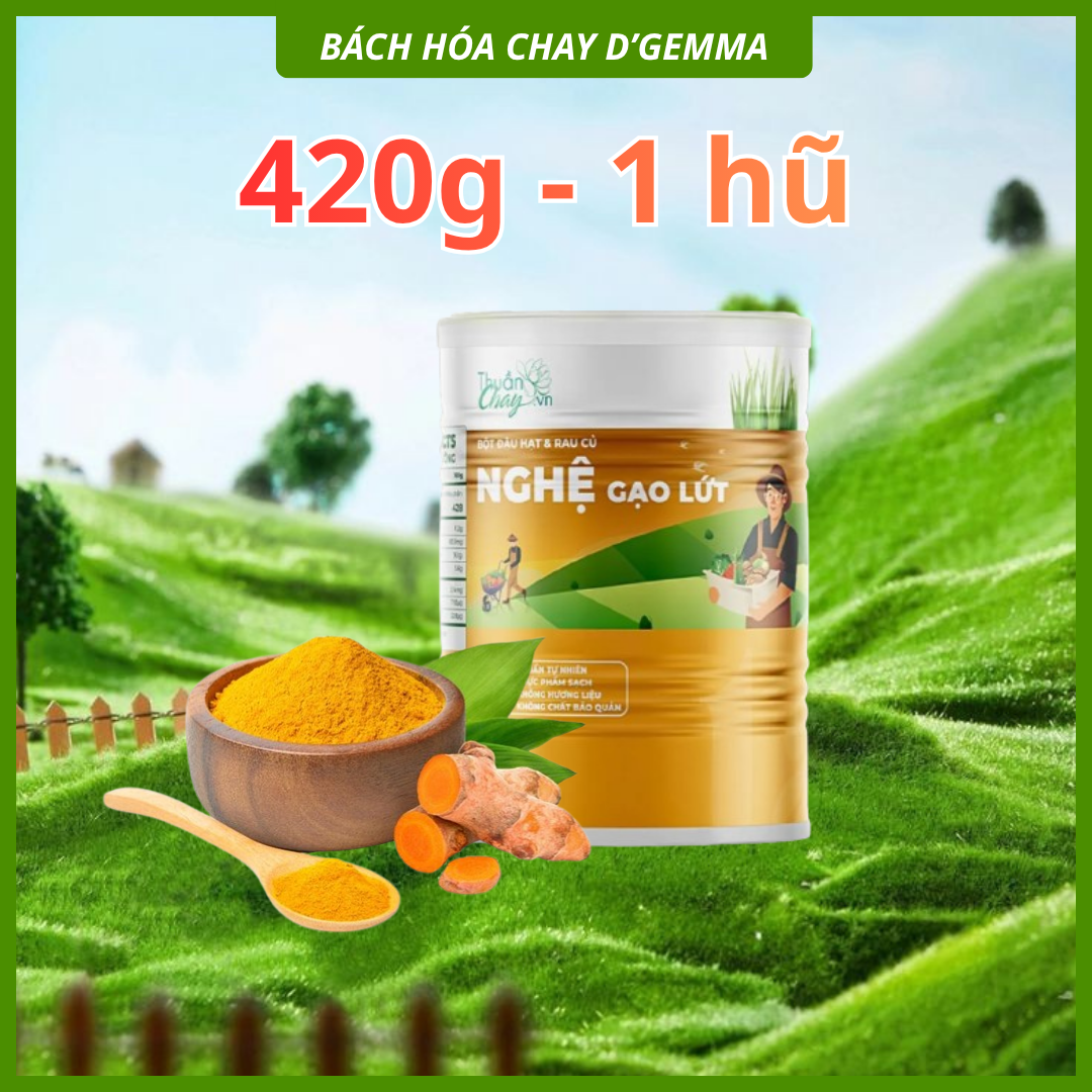  BỘT NGHỆ GẠO LỨT & ĐẬU HẠT RAU CỦ 420G - BỘT DINH DƯỠNG THUẦN CHAY, TỐT CHO BAO TỬ, ĐẸP DÁNG ĐẸP DA 