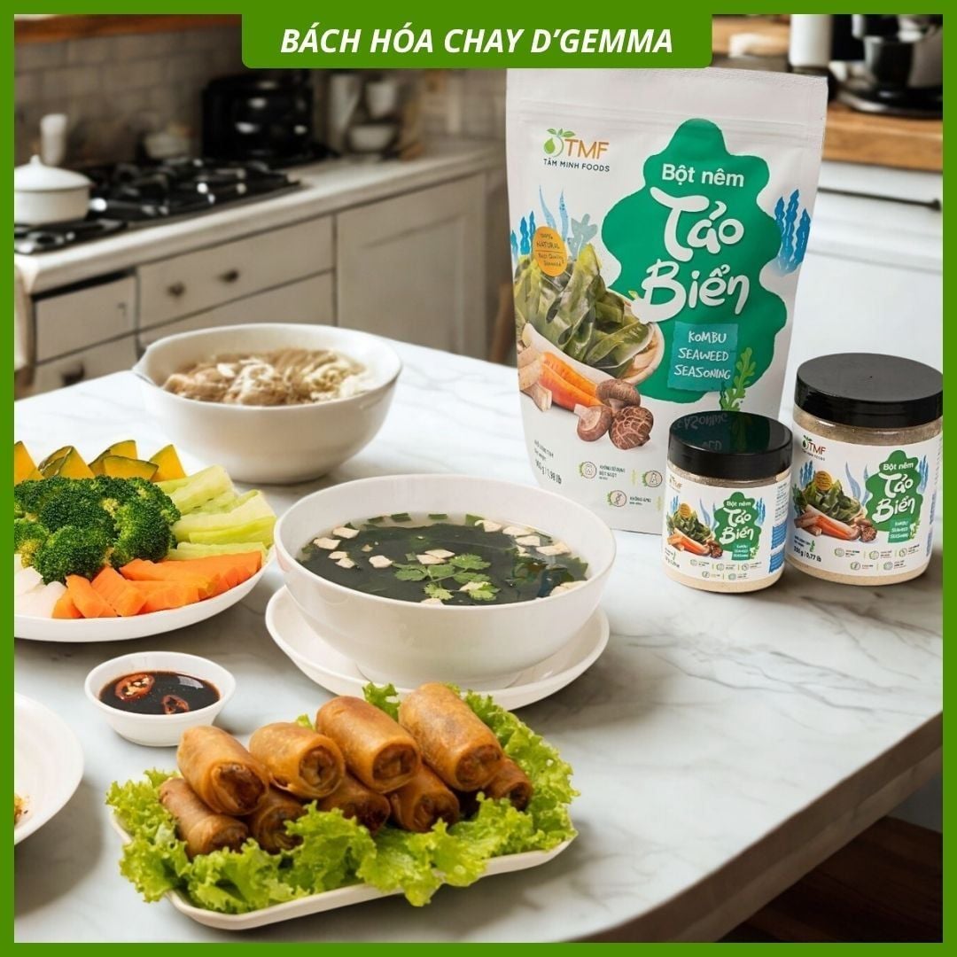  BỘT NÊM TẢO BIỂN CHAY TƯ NHIÊN KHÔNG BỘT NGỌT  | D’GEMMA 150G 