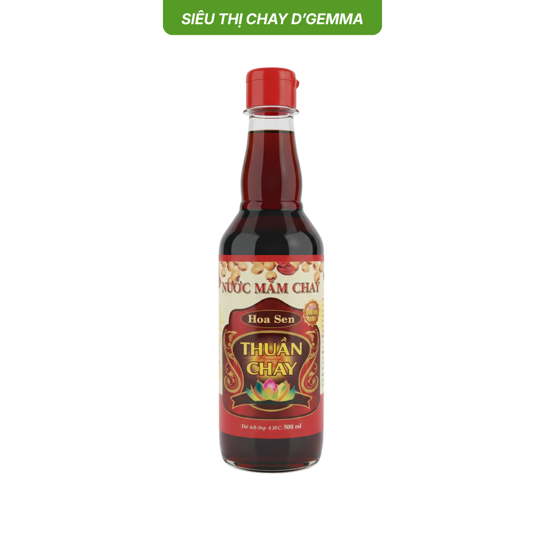  Nước Mắm Chay Hoa Sen - Nước Mắm Thực Dưỡng Thuần Chay Thơm Ngon (500ml) 