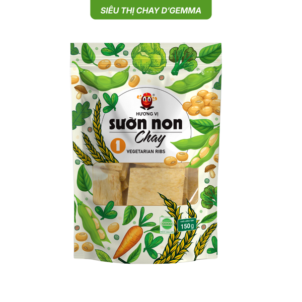  Sườn Non Chay Hương Vị - Đồ Chay Khô Tiện Lợi (Gói 150g) 