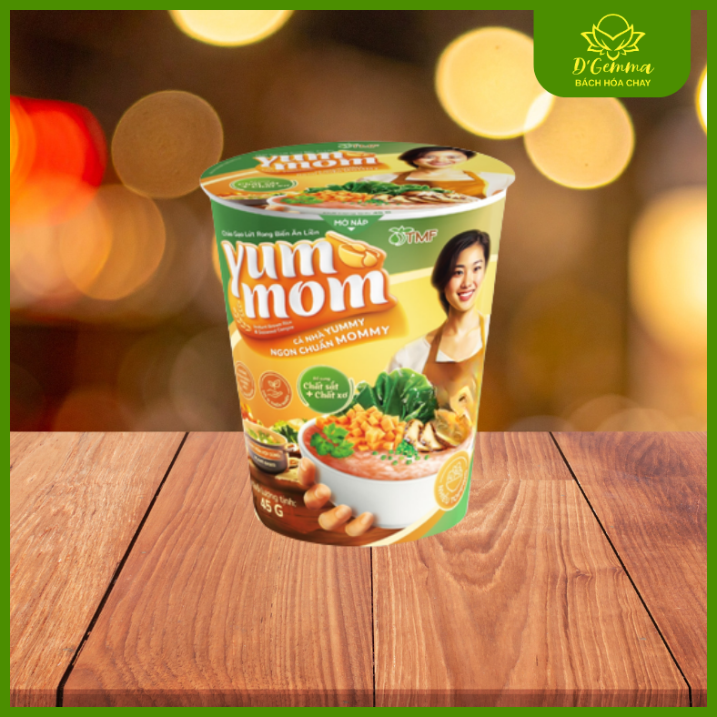  CHÁO GẠO LỨT RONG BIỂN YUMMOM 45G - CHÁO LY ĂN LIỀN TIỆN LỢI 