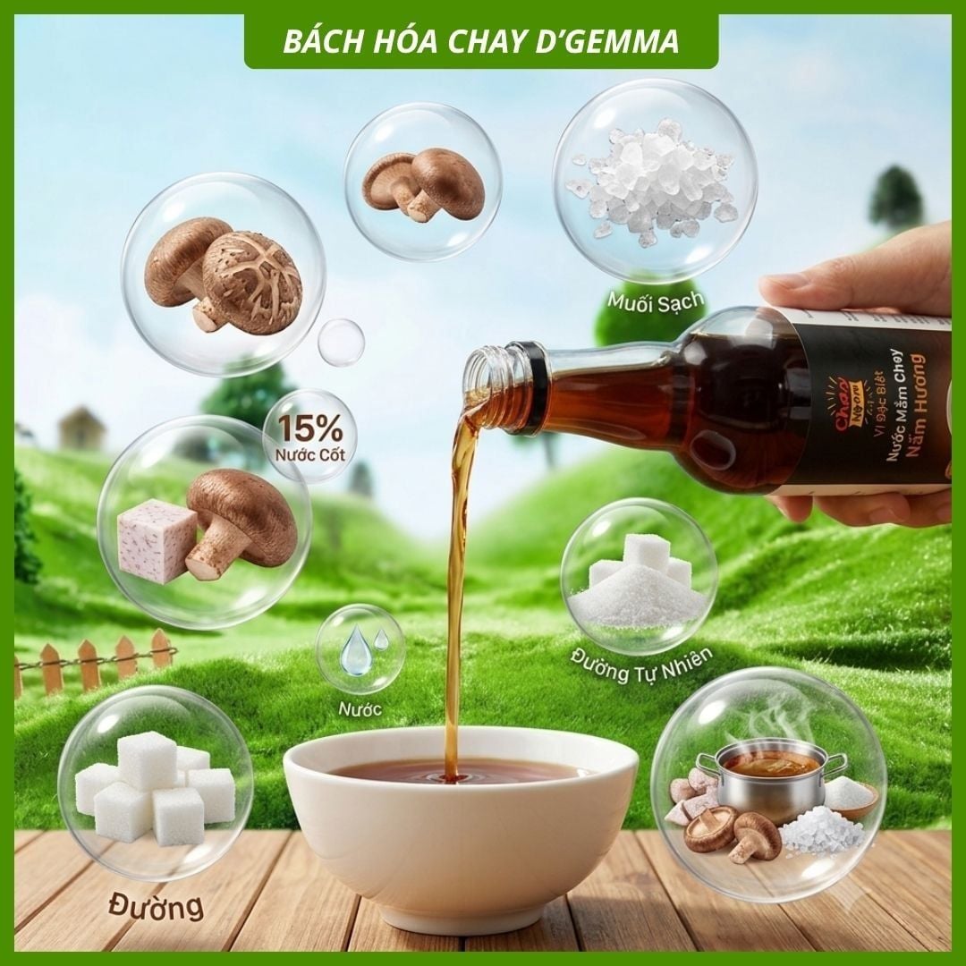  NƯỚC MẮM CHAY NẤM HƯƠNG ĐẶC BIỆT 500ML - HÙNG PHÁT - ĐẬM ĐÀ VỊ NẤM, THƠM NGON CHUẨN VỊ 
