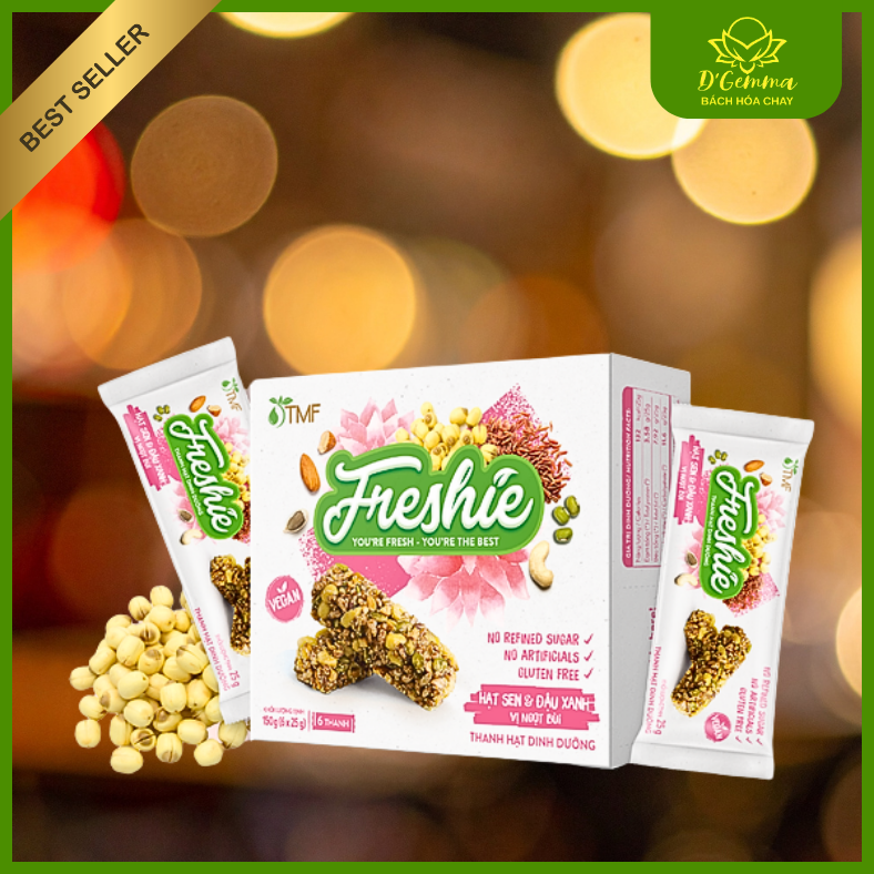  THANH HẠT DINH DƯỠNG FRESHIE HẠT SEN & ĐẬU XANH - SNACK HEALTHY GIÀU DINH DƯỠNG 